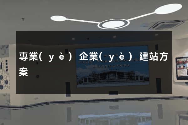 專業(yè)企業(yè)建站方案