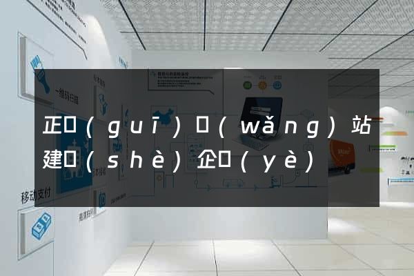 正規(guī)網(wǎng)站建設(shè)企業(yè)